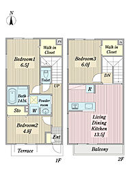 DUO COURT 3LDKの間取図画像
