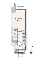 BLESS溝ノ口 1Kの間取図画像