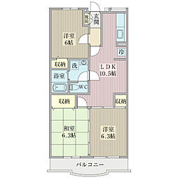 イトーピラ向ヶ丘弐番館 3DKの間取図画像