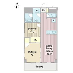 ヴェイル我孫子 2LDKの間取図画像