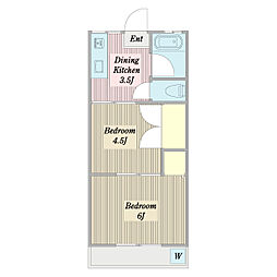 うれし野ハウス 2Kの間取図画像