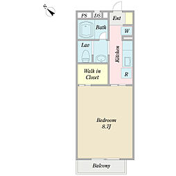 サンヴェール 1Kの間取図画像