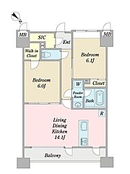 TheWall 2LDKの間取図画像