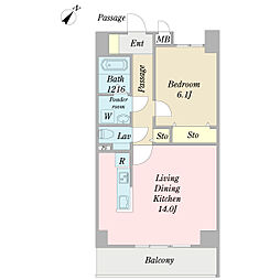 Reginous 1LDKの間取図画像