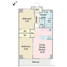 Reginous 2LDKの間取図画像