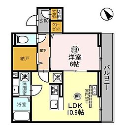 D-Sereno志木幸町 1LDKの間取図画像