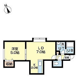 プラザ元町 1LDKの間取図画像
