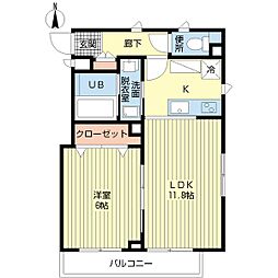 アウローラ 1LDKの間取図画像