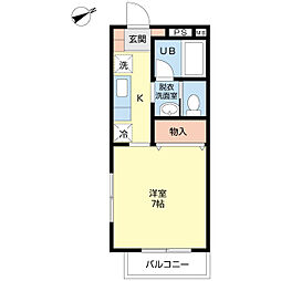 ベルメゾンD 1Kの間取図画像