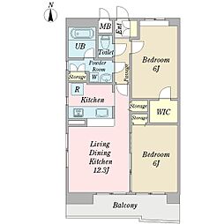 アーバンルピナス 2LDKの間取図画像