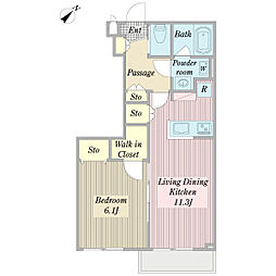 フィガロ 1LDKの間取図画像