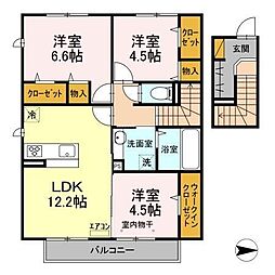 アヴェール 3LDKの間取図画像