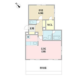 ウィステリア 1LDKの間取図画像