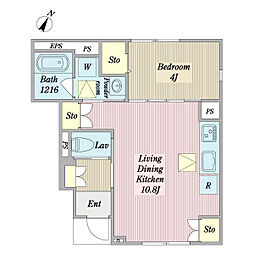 ｋｕｋｕｎａ−Ｓ 1階1LDKの間取り