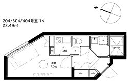 スペックレジデンス上野毛ヒルズ 1Kの間取図画像