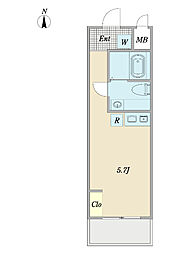 SS.FLAT都立大学 ワンルームの間取図画像