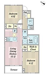 ソラーナ　ＫＡＩ 1階2LDKの間取り