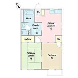エイムス・ハイツ 2DKの間取図画像