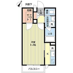 アヴァンセ 1Kの間取図画像