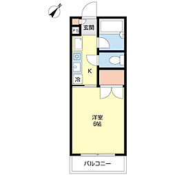 オータムハイツ 1Kの間取図画像