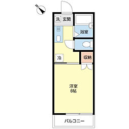 成田SK第2シャルマン 1Kの間取図画像