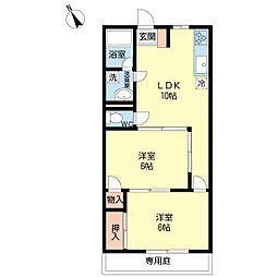 グリーンヒル 2LDKの間取図画像