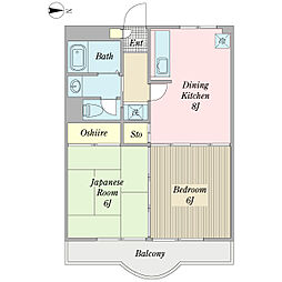 シャルマン東川口 2DKの間取図画像