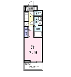 エルヴィータ1 1Kの間取図画像