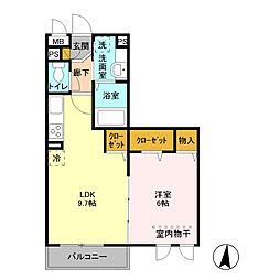 roidel'ours3 1LDKの間取図画像