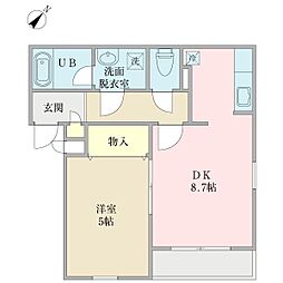 アゼィリア 1LDKの間取図画像