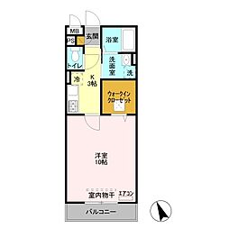 アルバ・グラートA 1Kの間取図画像