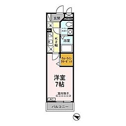 M'sgarden 1Kの間取図画像
