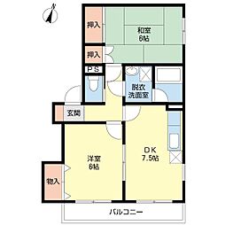 ストリーム3 2DKの間取図画像
