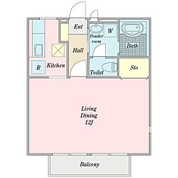 ウインドミル弐番館 1Kの間取図画像