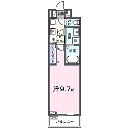 ヒカルサふじみ野上福岡 1Kの間取図画像
