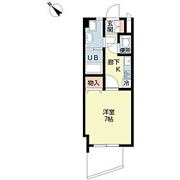 チュラビスタみずほ 1Kの間取図画像