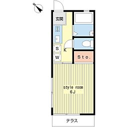 ジュネスA 1Kの間取図画像