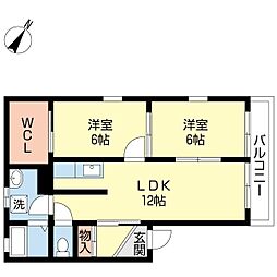 グランバリエ 2LDKの間取図画像