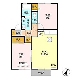 パークハイム 2LDKの間取図画像