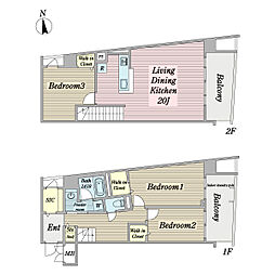 (仮称)南台TY計画 3LDKの間取図画像
