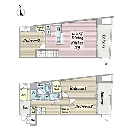 D-Carrara (ディ-カッラーラ) 3LDKの間取図画像