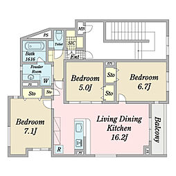Maison   de   Familia 3LDKの間取図画像