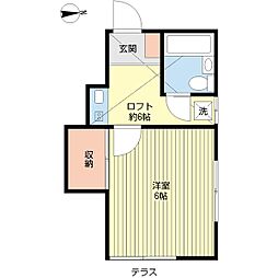 リトルウッドパレス 1Kの間取図画像