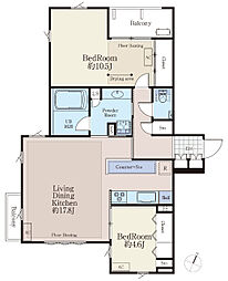 GLOBE NISHIAZABU 2LDKの間取図画像