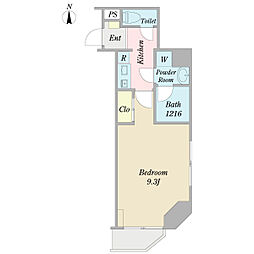アルティス芝公園 1Kの間取図画像