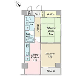 ゼネラル根津 2DKの間取図画像