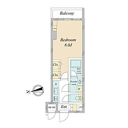 AIFLAT麻布十番east 1Kの間取図画像