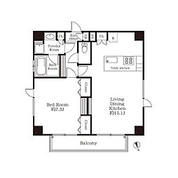 カノーア麻布 1LDKの間取図画像