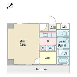 ベルロワイヤル平井 1Kの間取図画像
