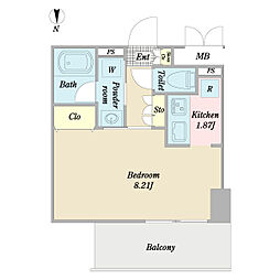 GrandirKameido ワンルームの間取図画像